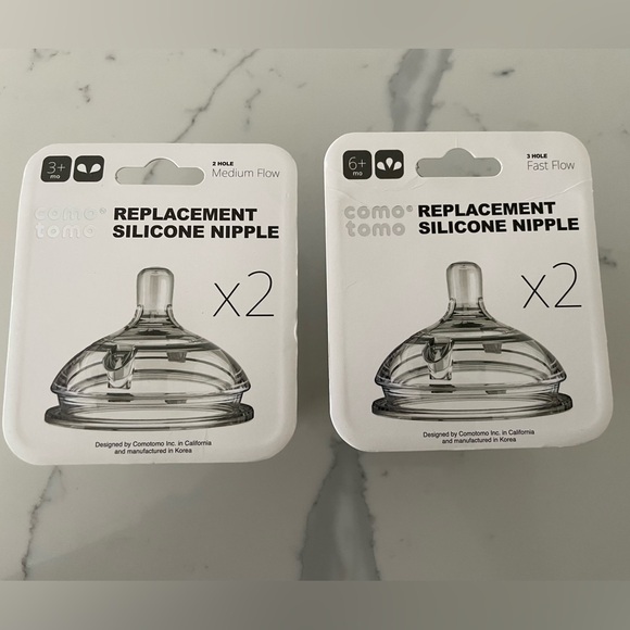Both new in box medium and fast flow como tomo nipples - Picture 1 of 3